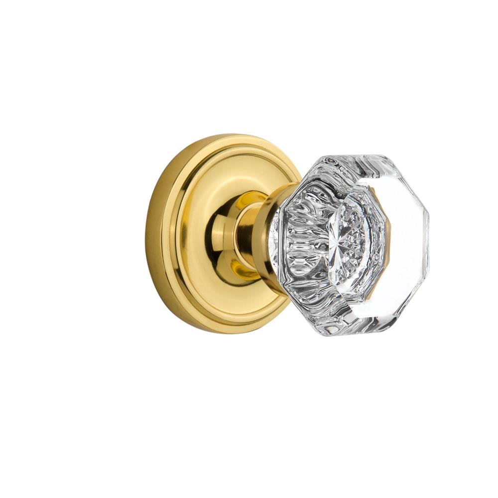 Nostalgic Warehouse CLAWAL Passage Knob Classic Rosette with Waldorf Knob in Polished Brass